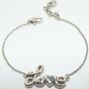 Brighton NWOT Love Script Bracelet with Swarovski